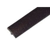 3/4" Black Leather T-Molding (Leather Texture)