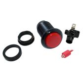 Red LED Pushbutton - Black Bezel