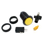 Yellow LED Pushbutton - Black Bezel