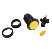 Yellow LED Pushbutton - Black Bezel