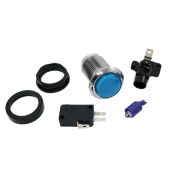 Blue LED Pushbutton - Chrome Bezel