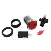 Red LED Pushbutton - Chrome Bezel