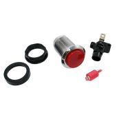 Red LED Pushbutton - Chrome Bezel