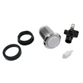 White LED Pushbutton - Chrome Bezel