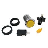Yellow LED Pushbutton - Chrome Bezel