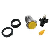 Yellow LED Pushbutton - Chrome Bezel