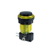 Yellow LED Bezel Eclipse Pushbutton - Black Plunger
