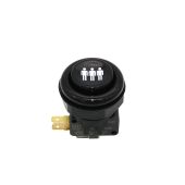 Industrias Lorenzo Short Concave Pushbutton - Black - Player 3 (PSL-C)