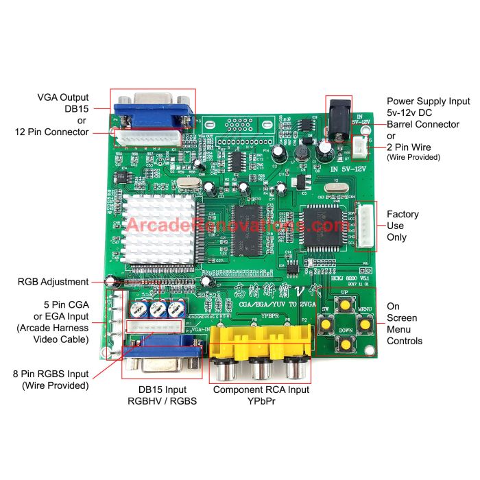RX Vega 64 HD VIDEO CONVERTER Board CGA/EGA/YUV/RGB To VGA Arcade Game RX Vega 64 HD VIDEO CONVERTER Board CGA/EGA/YUV/RGB To VGA Arcade Game